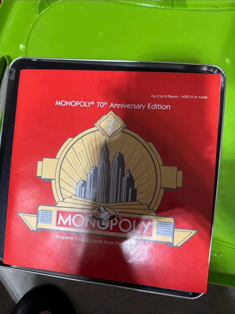 Monopoly Seventieth Anniversary Silver Collector Tin - Classic Game Storage